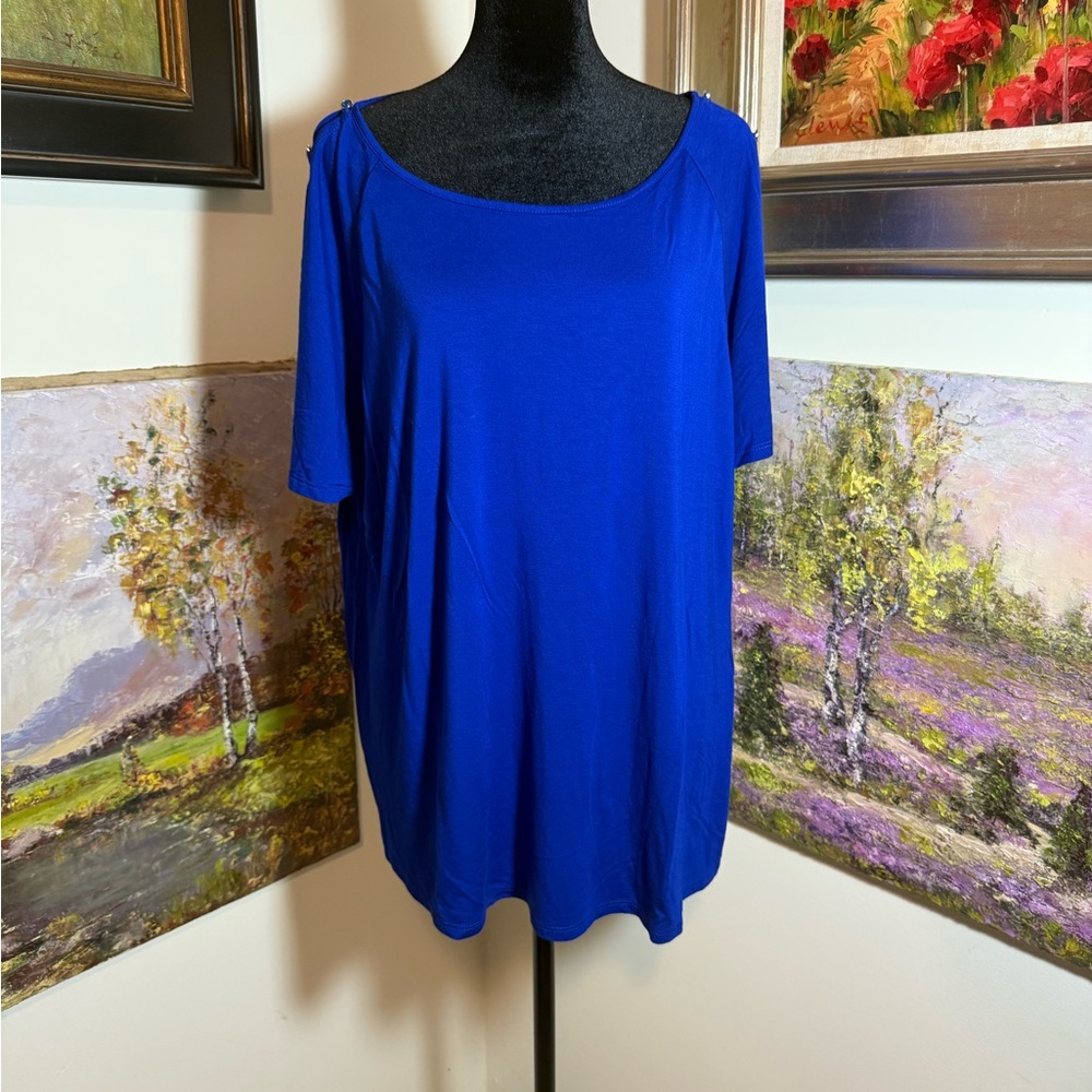 🐠 Cable & Gauge Royal Blue Short Sleeve Top